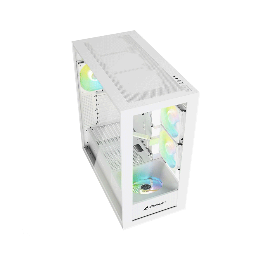 Kućište SHARKOON gaming, Rebel C60 RGB ATX white, ventilator 4x120mm - Image 8