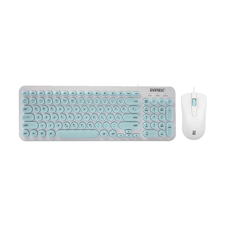 Tastatura + miš Everest KM-01K Turquoise, USB, BiH layout - Image 4