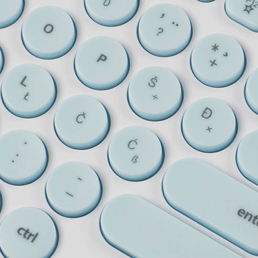 Tastatura + miš Everest KM-01K Turquoise, USB, BiH layout - Image 5