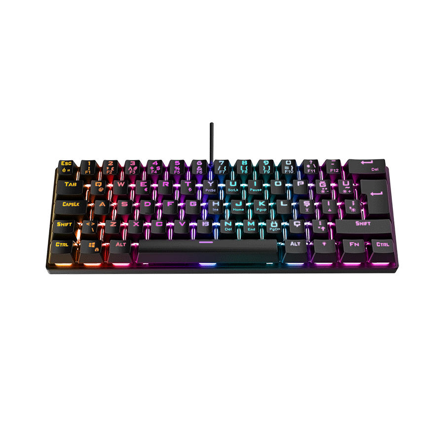 Tastatura gaming RAMPAGE PLOWER K60 Black US Layout Wrist Support Blue Switch Gaming Keyboard, 37257 - Image 11