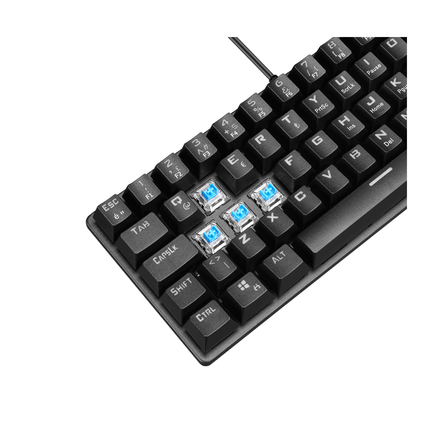 Tastatura gaming RAMPAGE PLOWER K60 Black US Layout Wrist Support Blue Switch Gaming Keyboard, 37257 - Image 12