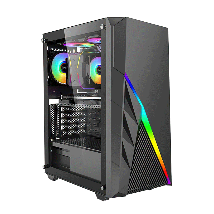 Kućište IG-MAX T5912 BUSTER gaming, Glass, 1x120mm ventilator. MIDI ATX - Image 2