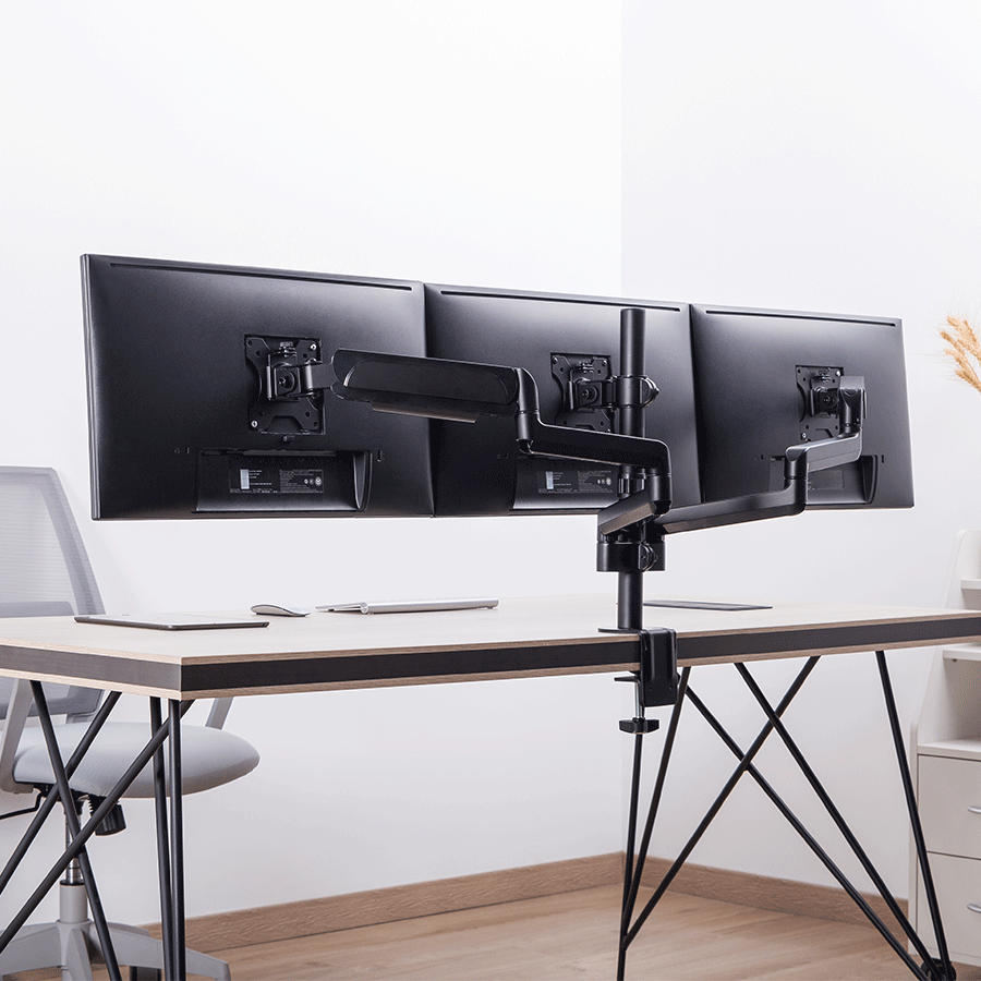 NOSAČ ZA TRI MONITORA GEMBIRD MA-DA3-01, montaža na stol, (full-motion), do 27”, up to 7 kg - Image 11