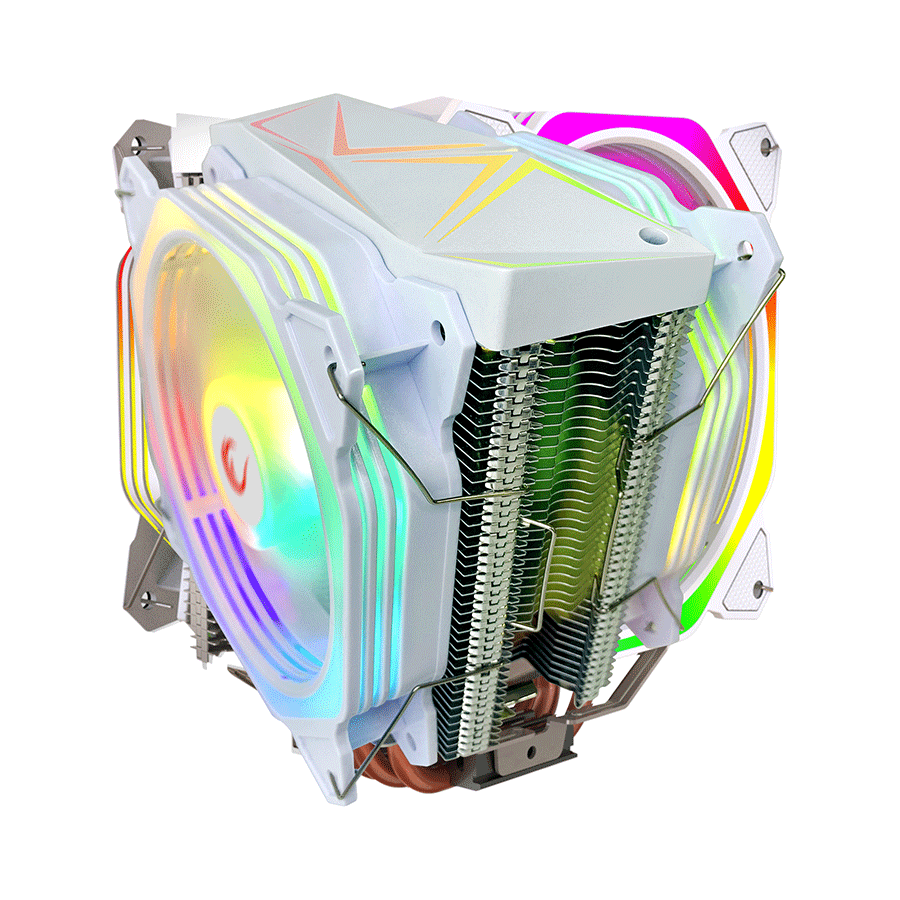 CPU hladnjak RAMPAGE OCTAGON C60 White 57CFM 1800RPM 2x12cm ARGB AM5/LGA1700 Compatible Air Cooled CPU Fan - Image 7