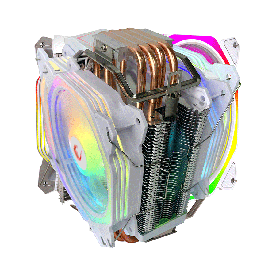 CPU hladnjak RAMPAGE OCTAGON C60 White 57CFM 1800RPM 2x12cm ARGB AM5/LGA1700 Compatible Air Cooled CPU Fan - Image 8