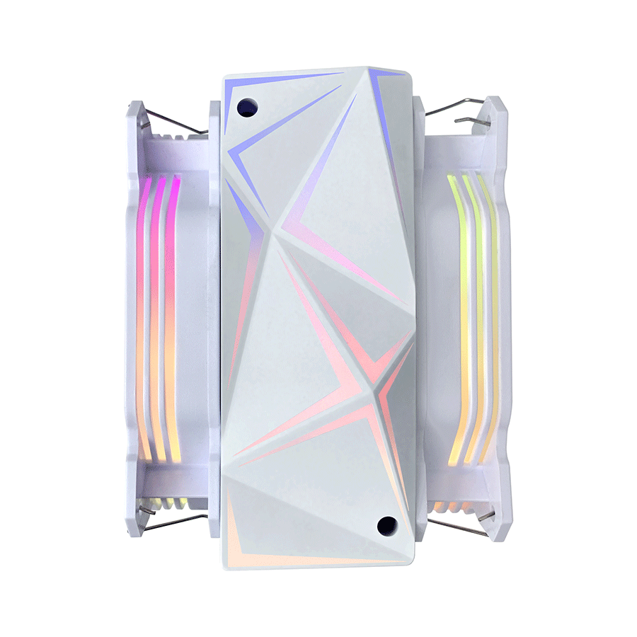 CPU hladnjak RAMPAGE OCTAGON C60 White 57CFM 1800RPM 2x12cm ARGB AM5/LGA1700 Compatible Air Cooled CPU Fan - Image 10