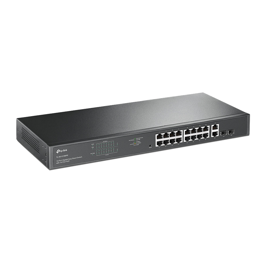 SWITCH TP-Link TL-SG1218MPE 16-Port Gigabit PoE+ Easy Smart Switch,16 Gigabit PoE+ RJ45 Ports,2 x SFP, 2× combo gigabit SFP slots,802.3at/af,250W PoE - Image 4