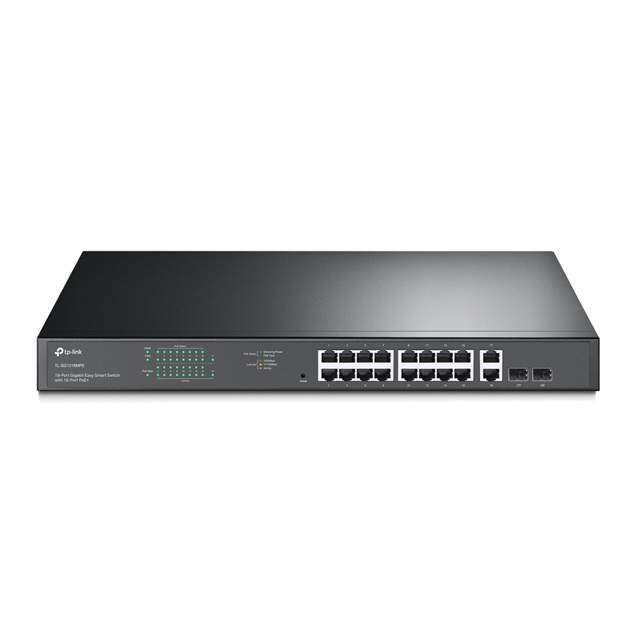 SWITCH TP-Link TL-SG1218MPE 16-Port Gigabit PoE+ Easy Smart Switch,16 Gigabit PoE+ RJ45 Ports,2 x SFP, 2× combo gigabit SFP slots,802.3at/af,250W PoE - Image 5