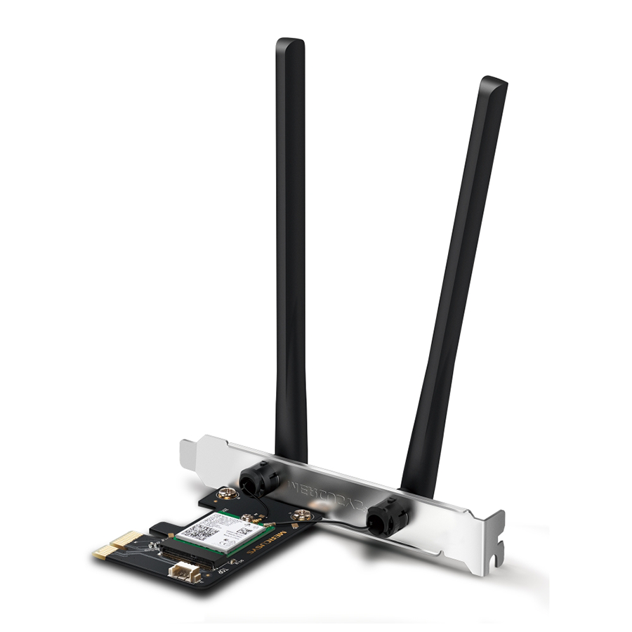 Mercusys PCI Express adapter, MA80XE AX3000 Dual-Band Wi-Fi 6 Bluetooth, 2402 Mbps na 5 GHz + 574 Mbps na 2,4 GHz, 2× High Gin Dual-Band eksterne ante - Image 3