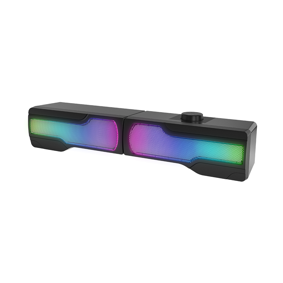 Zvučnici 2.0 gaming RAMPAGE Arty X13 Bluetooth 3W*2 Multimedia Usb 5V 45dB Gaming Player Speaker with RGB Light, 38929 - Image 5