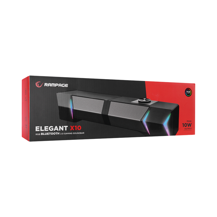 Zvučnici 2.0 gaming RAMPAGE Elegant X10 2.0 Rms Bluetooth 3W*2 RGB Illuminated Multimedia Usb 5V 45dB Gaming Player Speaker, 38928 - Image 10