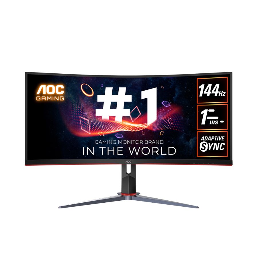 MONITOR AOC 34'' Gaming CU34G2XP 34” Curved VA, 21:9, 3440x1440, 180Hz, 1ms, 430 cd/m2, 4000:1, HDMI, DP, PbP, PiP, Ergonomic, Black-Red, VESA 3y - Image 10