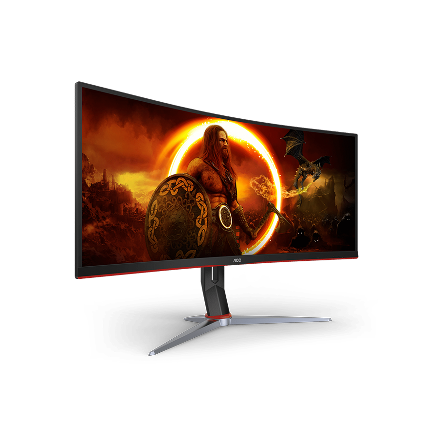 MONITOR AOC 34'' Gaming CU34G2XP 34” Curved VA, 21:9, 3440x1440, 180Hz, 1ms, 430 cd/m2, 4000:1, HDMI, DP, PbP, PiP, Ergonomic, Black-Red, VESA 3y - Image 12
