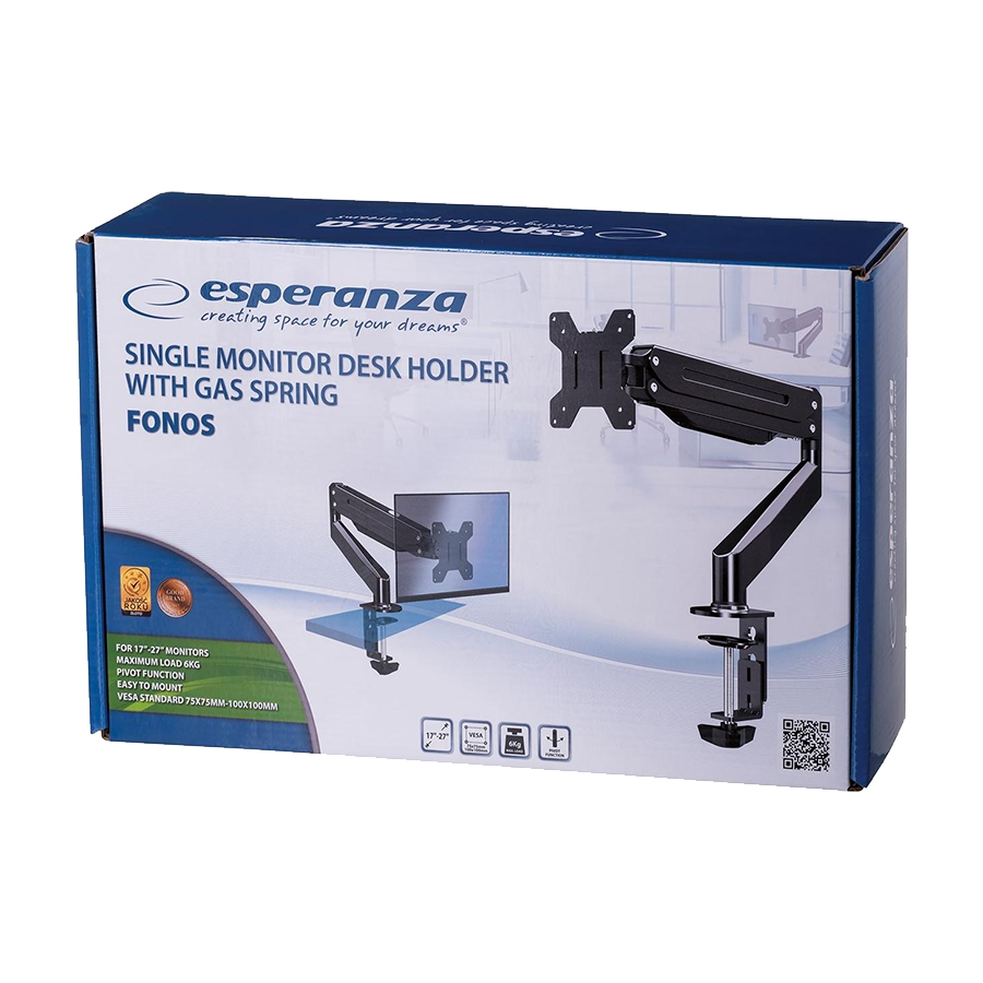 NOSAČ ZA MONITOR ESPERANZA DESK HOLDER WITH GAS SPRING FOR COMPUTER MONITOR 17"-27" FONOS, ERW019 - Image 4