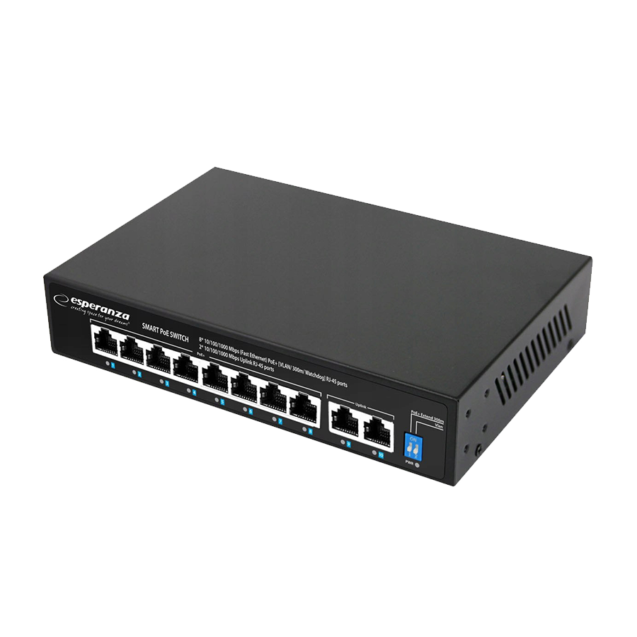 SWITCH 8 PoE + 2 UPLINK ESPERANZA ETHERNET SWITCH 10/100/1000 MATRIX, ENS108 - Image 2