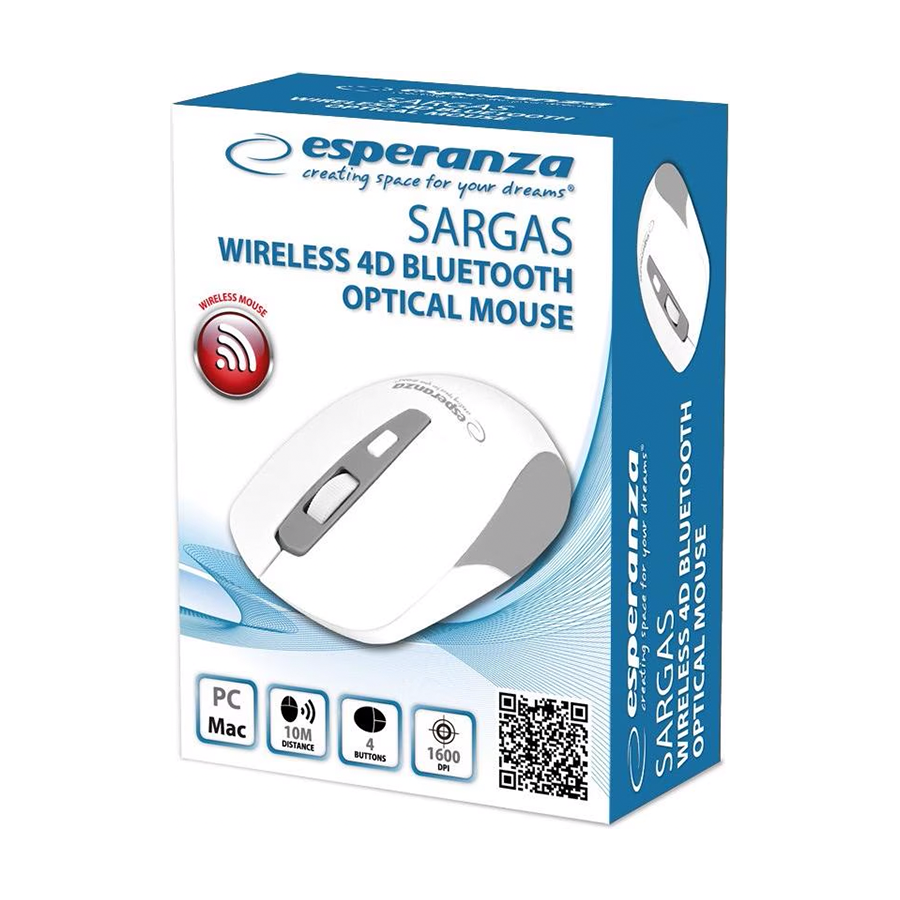 Miš bluetooth ESPERANZA, OPTICAL MOUSE, 4D SARGAS, EM130W - Image 4