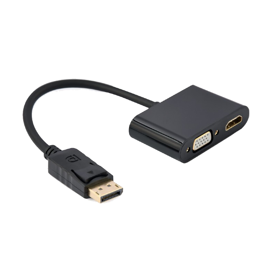 GEMBIRD Display port male to HDMI female + VGA female adapter black A-DPM-HDMIFVGAF-01 - Image 2