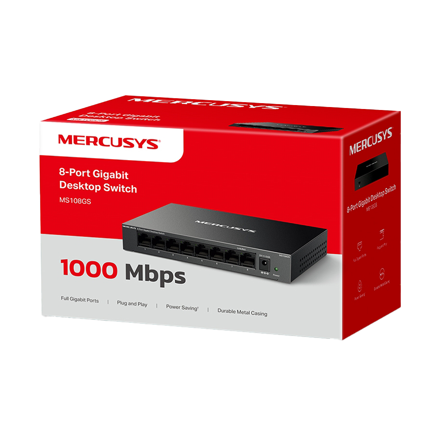 SWITCH MERCUSYS MS108GS 8-Port Gigabit Desktop Switch, Desktop Steel Case - Image 8