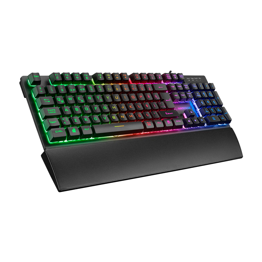 Tastatura gaming RAMPAGE KB-RX77 RUNNER Black USB Rainbow Illuminated US/ENGLISH LAYOUT Wrist Support, 39909 - Image 7