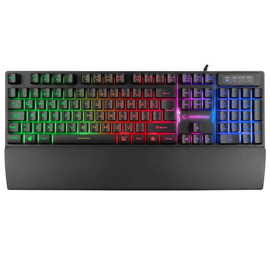 Tastatura gaming RAMPAGE KB-RX77 RUNNER Black USB Rainbow Illuminated US/ENGLISH LAYOUT Wrist Support, 39909 - Image 8