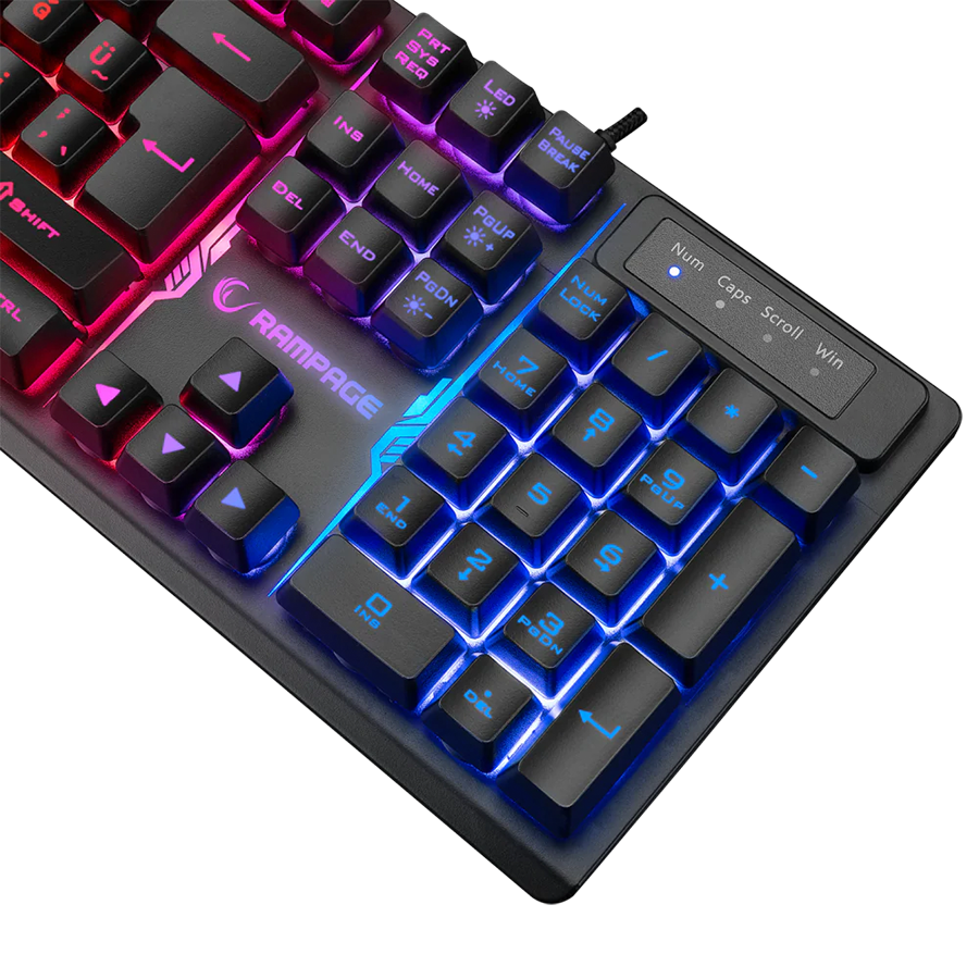 Tastatura gaming RAMPAGE KB-RX77 RUNNER Black USB Rainbow Illuminated US/ENGLISH LAYOUT Wrist Support, 39909 - Image 10