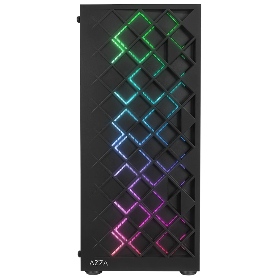 Kućište gaming RAMPAGE AZZA V1 Tempered Glass Black 3*12CM Black 1* 12CM ARGB Fan ATX Mid-T Gaming Player Case - Image 9