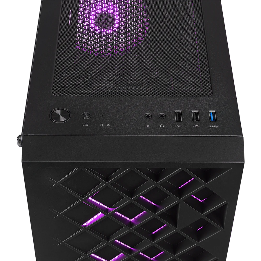 Kućište gaming RAMPAGE AZZA V1 Tempered Glass Black 3*12CM Black 1* 12CM ARGB Fan ATX Mid-T Gaming Player Case - Image 12