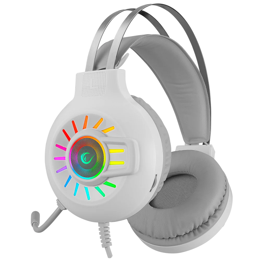 Slušalice sa mikrofonom gaming RAMPAGE RM-K44 ZENGIBAR White 7.1 Surround RGB Light Effect, 36094 - Image 9