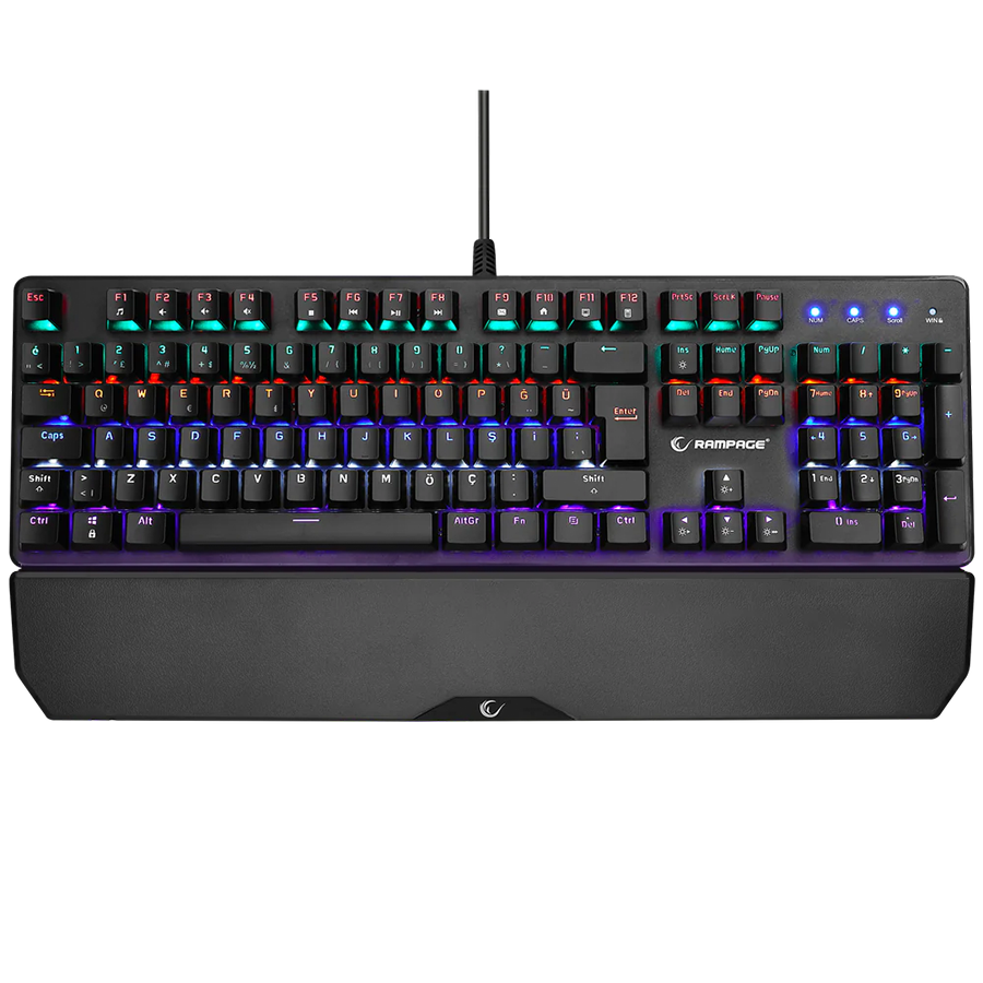Tastatura gaming RAMPAGE KB-R86 UMBRA Black USB Rainbow Backlit Blue Switch US Layout Mechanical, 40384 - Image 9