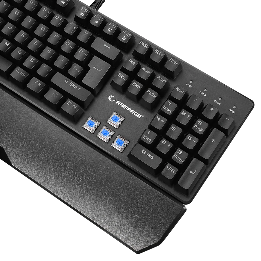 Tastatura gaming RAMPAGE KB-R86 UMBRA Black USB Rainbow Backlit Blue Switch US Layout Mechanical, 40384 - Image 13