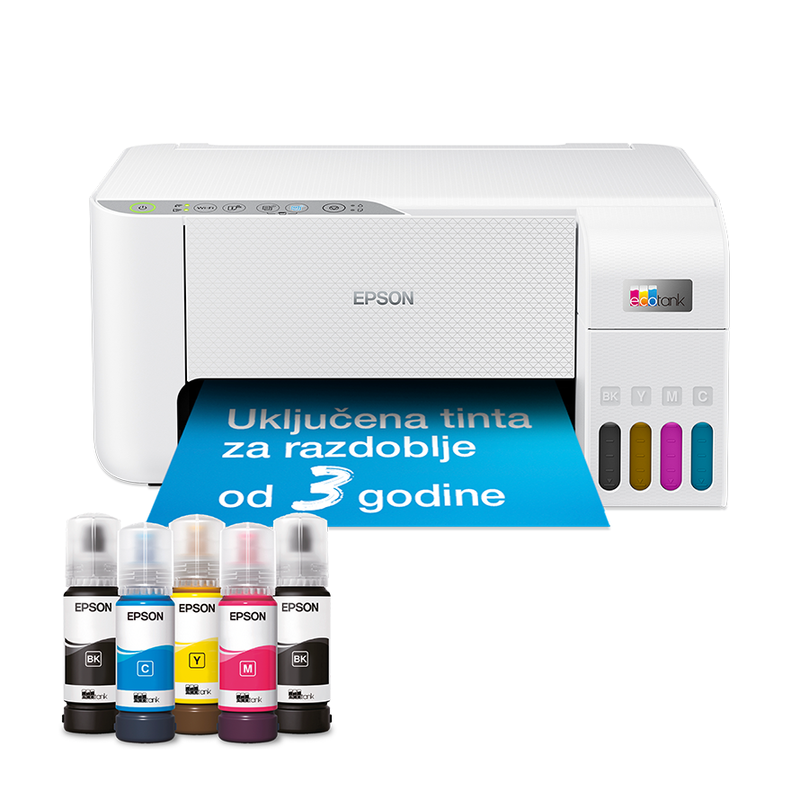 Printer Epson MFP EcoTank ITS L3276 print/scan/copy 33str/min BW. 15str/min color. rezolucija printanja 5.760 x 1.440 dpi. USB+WiFi. Boja bijela - Image 2