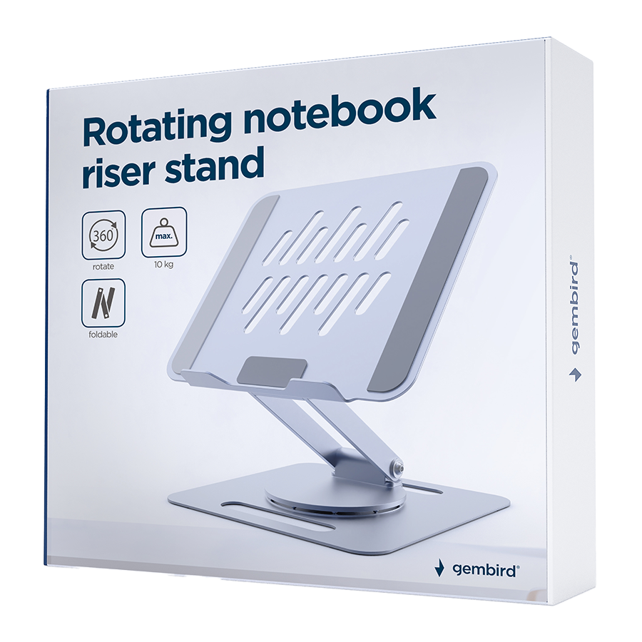 Postolje za notebook riser stand preklopivi rotirajuci, silver GEMBIRD, NBS-DR1-01 - Image 9