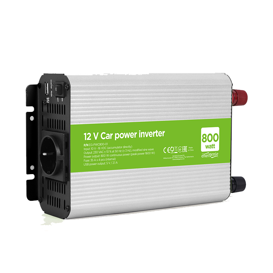 DC-AC inverter za auto GEMBIRD, in12Vout220V 800W EG-PWC800-01 - Image 5