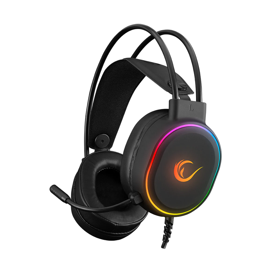 Slušalice sa mikrofonom gaming RAMPAGE ROGUE BLACK USB RGB Led Gaming Headset with Long flexible Microphone. In Line Control, 36162 - Image 8