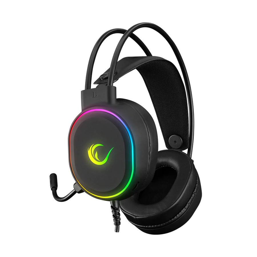Slušalice sa mikrofonom gaming RAMPAGE ROGUE BLACK USB RGB Led Gaming Headset with Long flexible Microphone. In Line Control, 36162 - Image 9