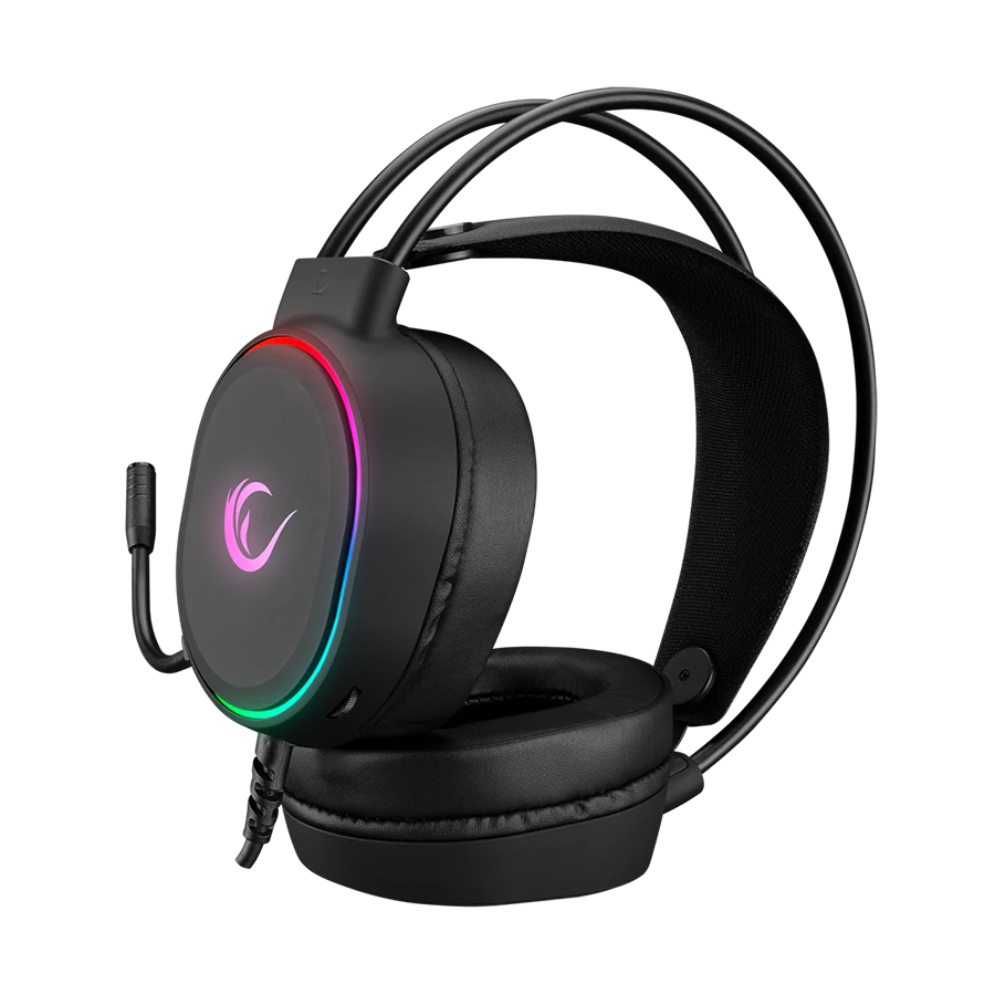 Slušalice sa mikrofonom gaming RAMPAGE ROGUE BLACK USB RGB Led Gaming Headset with Long flexible Microphone. In Line Control, 36162 - Image 11