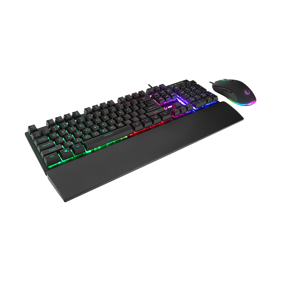 Tastatura + miš gaming RAMPAGE KM-RX7 FORTUNA Rainbow Backlit FULL SIZE US/ENGLISH Layout 6400 dpi Mouse COMBO SET, 39908 - Image 5