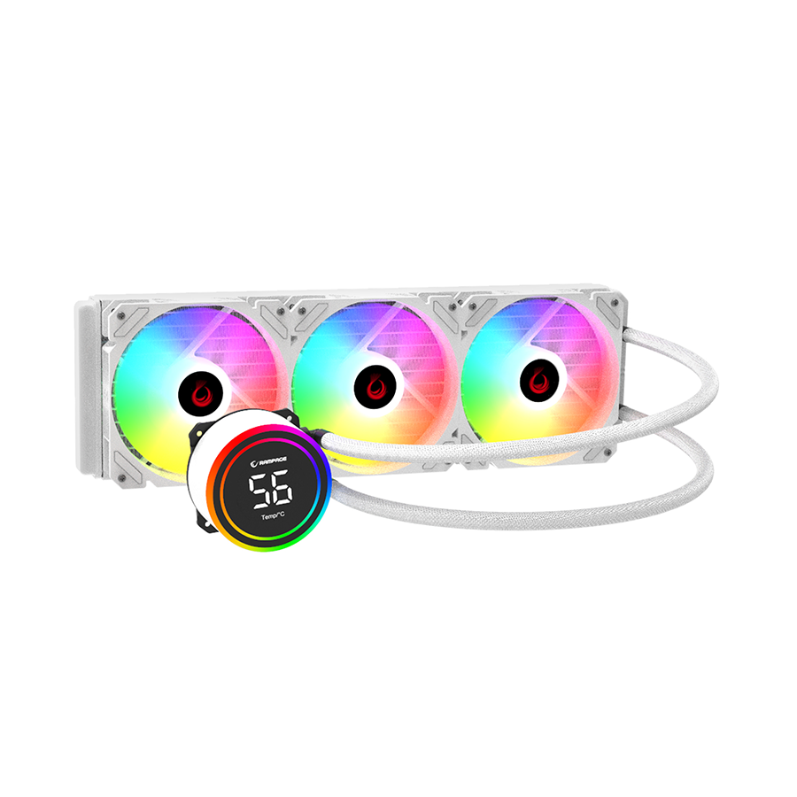 CPU hladnjak AIO Liquid RAMPAGE HELIOS C17 White 12cm Fan Temperature Display Intel LGA1700/AMD AM5 ARGB 360mm Liquid Cooling CPU Fan 40918 - Image 3