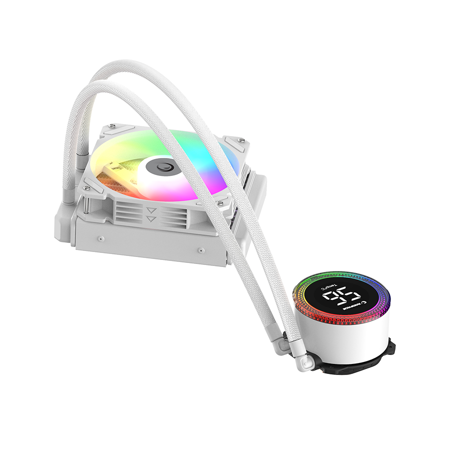 CPU hladnjak AIO Liquid gaming RAMPAGE HELIOS C13 White 12cm Fan Temperature Display Intel LGA1700/AMD AM5 ARGB 120mm Liquid Cooling CPU Fan, 40916 - Image 6