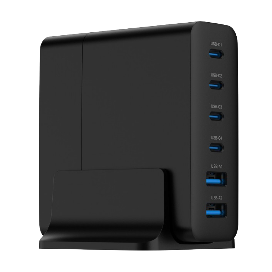 Power station USB brzi/quick punjač GEMBIRD, 6-port 75W GaN USB fast charger, black, Type-C, USB, TA-UC-2A4C-PD75-01-BK - Image 8