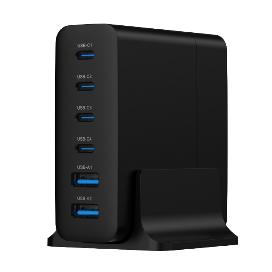 Power station USB brzi/quick punjač GEMBIRD, 6-port 75W GaN USB fast charger, black, Type-C, USB, TA-UC-2A4C-PD75-01-BK - Image 10