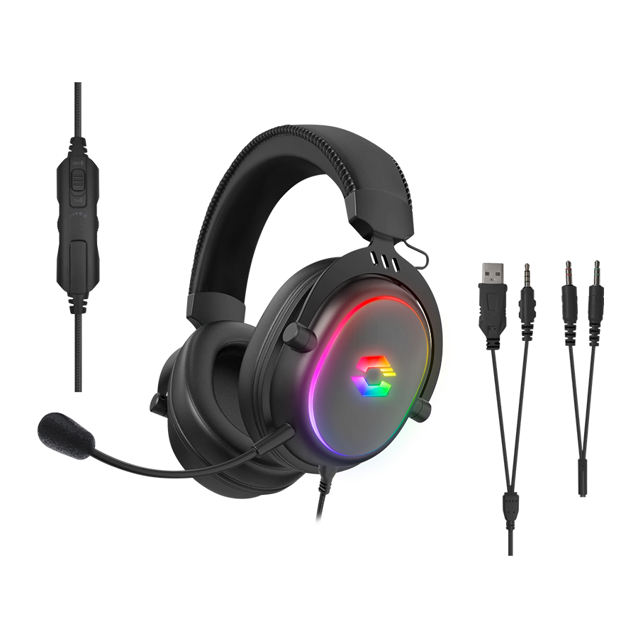 Slušalice sa mikrofonom SPEEDLINK CONUX RGB Stereo Gaming Headset - for PC/PS5/PS4/Xbox SeriesX/S/Switch 2/Switch/OLED/Lite , black, SL-860017-BK - Image 6
