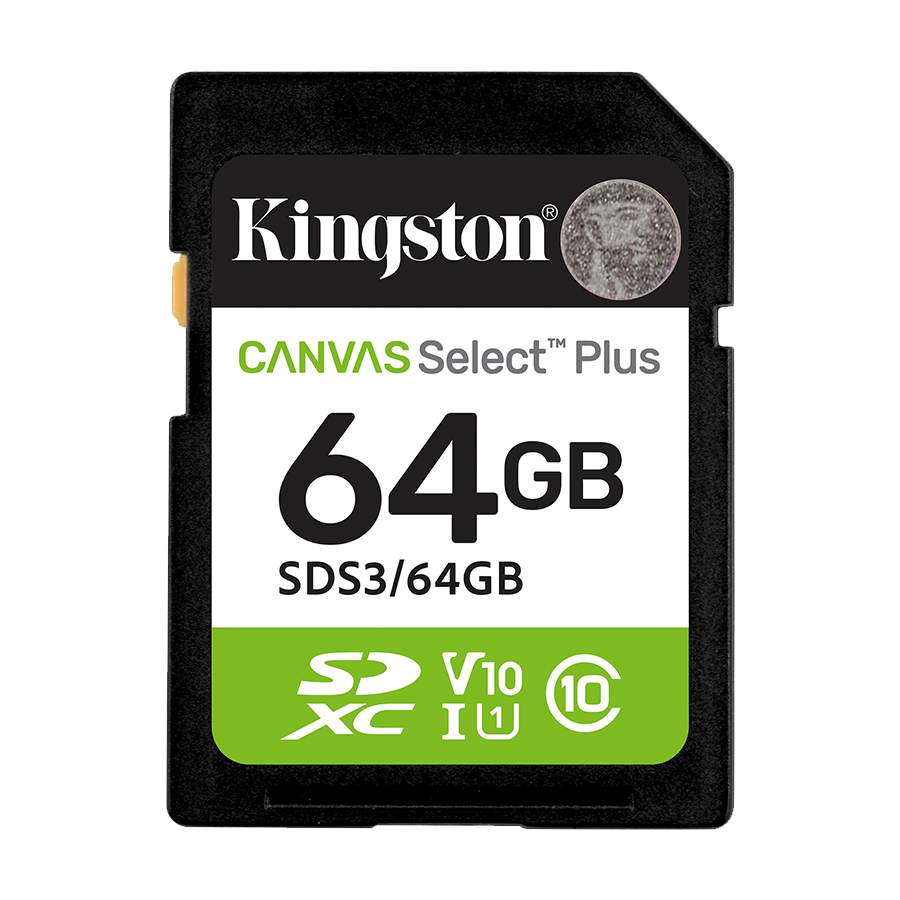SD card Kingston 64 GB SDS3/64GB Class10 Canvas Select Plus SD adapter, 100MBs Read,Class 10 UHS-I - Image 2