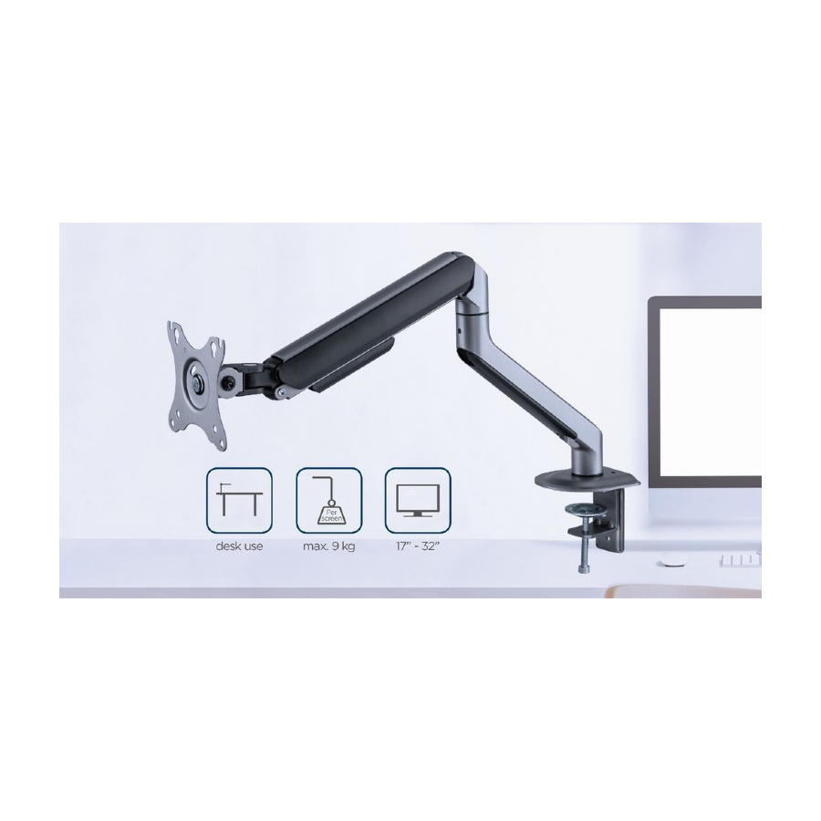 NOSAČ ZA MONITOR GEMBIRD MA-DA1-05, montaža na stol, (tilting, swivel), 17”-32”, up to 9 kg - Image 18