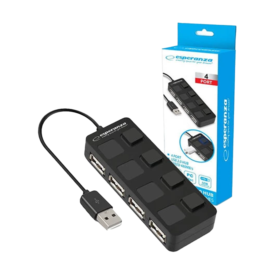 USB HUB ESPERANZA, 4 PORT USB 2.0 EA161 - Image 4