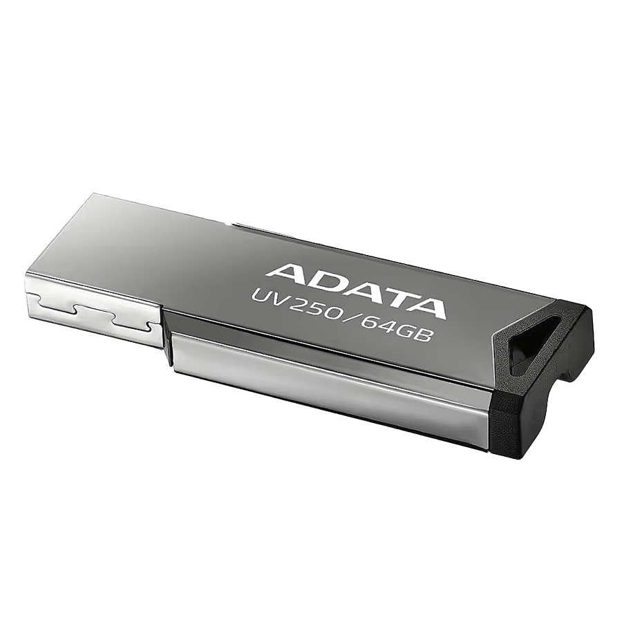 USB Memory stick Adata 64GB UV250 2.0 Silver Metal Style AUV250-64G-RBK - Image 5