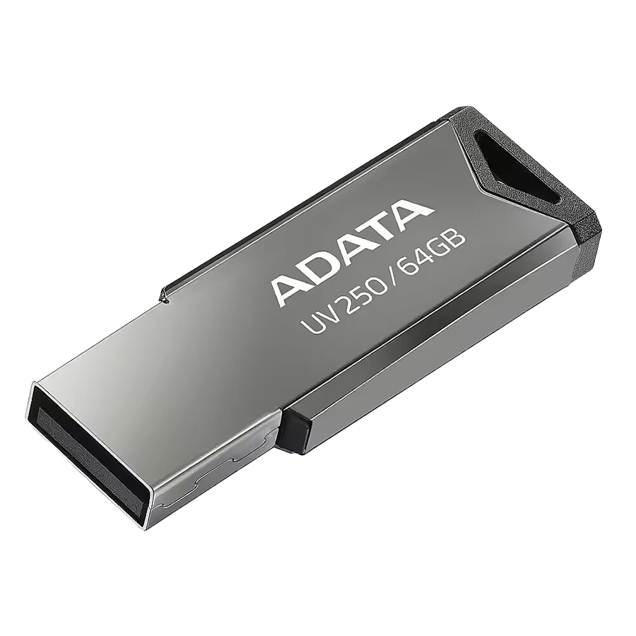 USB Memory stick Adata 64GB UV250 2.0 Silver Metal Style AUV250-64G-RBK - Image 6