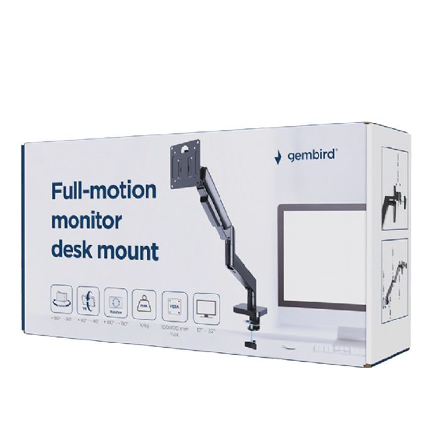 NOSAČ ZA MONITOR GEMBIRD MA-DA1-04, montaža na stol, (tilting, swivel), 17”-32”, up to 10 kg, black - Image 10