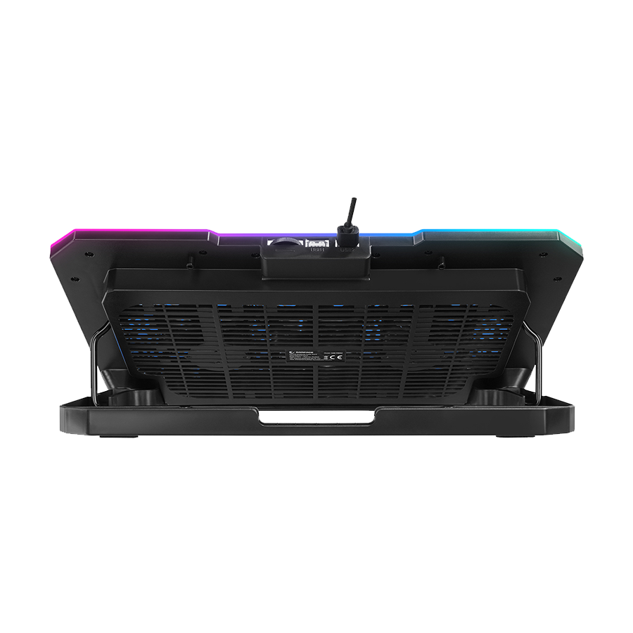 Postolje za notebook gaming Rampage S48 FREEZ Silver 10 Mode RGB 70*70*10MM*6 Fan 9'-17' Notebook Cooler Stand, 40724 - Image 4