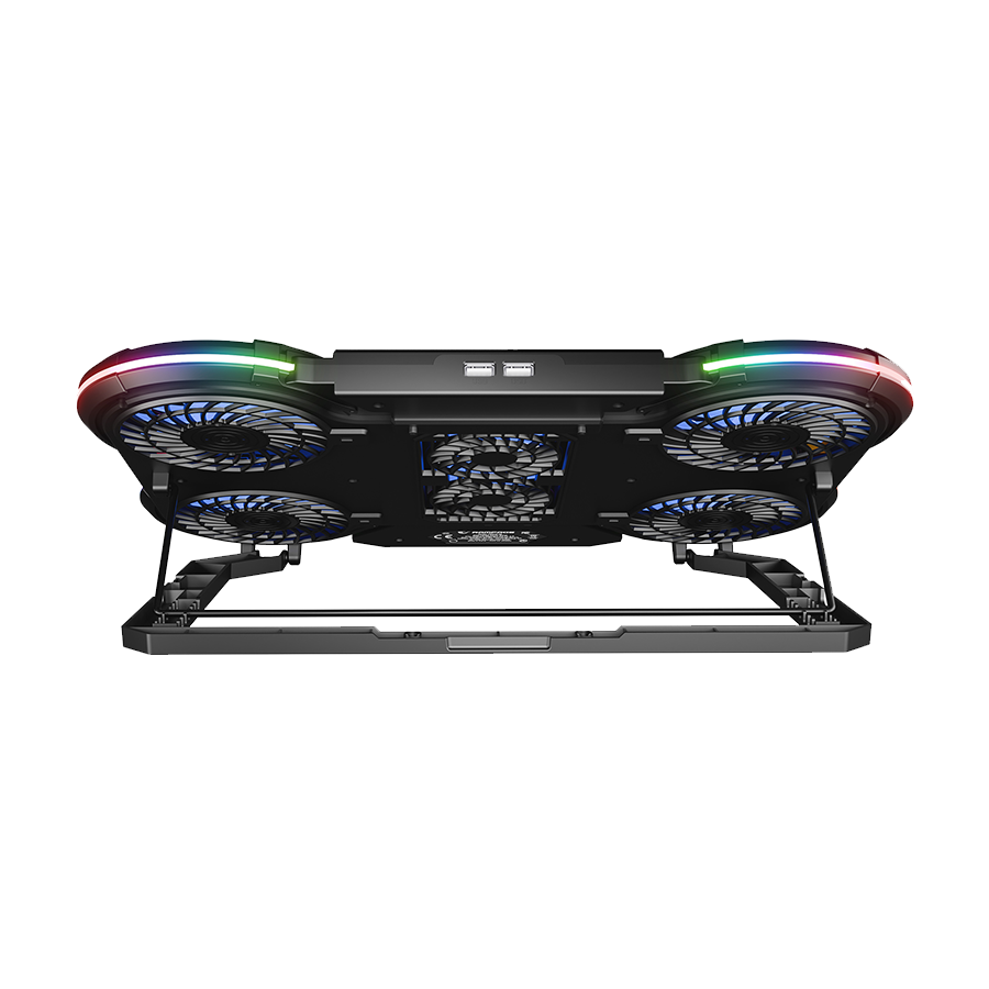 Postolje za notebook gaming Rampage PROTE R6 RGB Lighted Notebook Cooler Stand with Phone Holder and 6 Fans, 39395 - Image 4